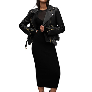 Veste en cuir pour femmes la plus vendue Logo personnalisé Teinture unie Écologique Haute qualité Taille personnalisée Hiver Respirant Fini - Product Image 4