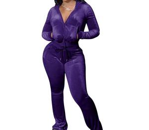 2025 trajes de sudor de algodón 100% para mujer Premium nuevos chándales elegantes con capucha y cremallera diseño personalizable transpirable conjunto de 2 piezas - Product Image 1