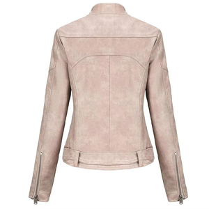 Alta demanda hecha a mano de calidad superior chaqueta de cuero genuino real para damas nuevas chaquetas de cuero de moda para mujer a la venta - Product Image 3
