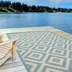 Netline Home Ecology <b>Outdoor</b> Rug Aqua 100AQ-Durable Weather-Resistant <b>Patio</b> <b>Mat</b> - Product Image 6