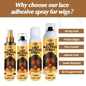 Oalen Logo Personalizado Super Sticky Upgrade Sin Residuos Extra Hold Wig Spray Best Melting Spray - Product Image 2