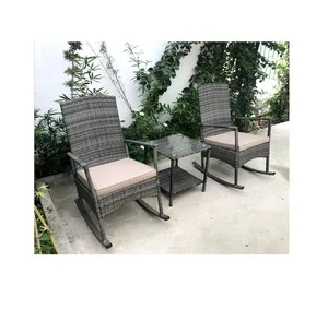 Dış mekan mobilyası bahçe setleri mobilya sandalye Rocker seti 3 adet 2 masa, 1 masa yüksek standart Vietnam en iyi tedarikçiler