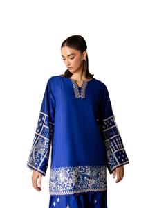 Elegant Pakistani Party Wear Blue Colour with Detailed Embroidery Long Style Matching <b>Trousers</b> for Modern Traditional Events - Product Image 6