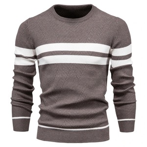 Nuevo suéter de espesor de invierno para hombre, cuello redondo, Color sólido, manga larga, suéteres ajustados cálidos, suéter para hombre, ropa masculina - Product Image 4