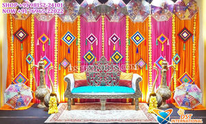 Muslim Wedding Mehndi/Sangeet Event <b>Stage</b> Decoration Wedding Bangle Ceremony <b>Stage</b> <b>Props</b> Special Wedding Sangeet Event <b>Stage</b> - Product Image 6