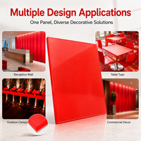 Plaque acrylique PMMA translucide rouge de 3 mm, imperméable, pour comptoir de réception d'hôtel, design moderne, panneau mural extérieur décoratif