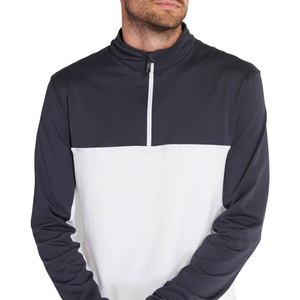 Custom Logo <b>Colour</b> <b>Block</b> High Stretch 1/4 Zipper Nylon Long Sleeve Men's Performance Golf Sweatshirt Pullovers - Product Image 2