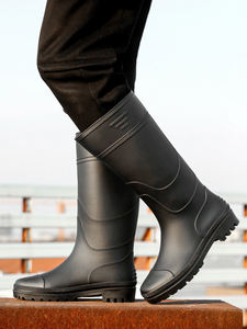 Botas de Lluvia Impermeables Largas Básicas Casuales para Mujer Zapatos Antideslizantes de Ocio y Trabajo para Días Lluviosos - Product Image 4