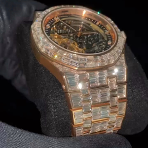 Montre Moissanite squelette VVS de luxe | Presidential Iced Out | Testeur de diamants de passe en gros | Montre de luxe en diamant - Product Image 3