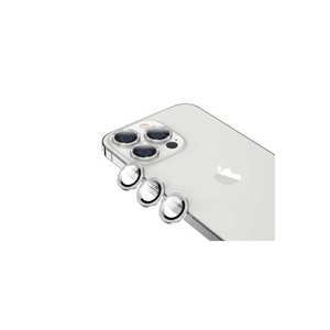 Protecteur d'objectif d'appareil photo en verre trempé premium TYGO CL-06 ultra-fin en métal argenté pour iPhone 13 Pro - Product Image 1