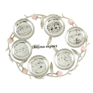 Set 3 Polished Eco-Friendly Modern Luxury Metal Dates Bowls with Silver Leaf Design for Corporate Gifting & Wedding Table Decor - Product Image 6