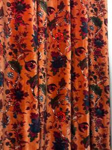 Earthy Elegance Deep Rust Floral Patterned Velvet Window Treatments High quality cotton velvet for your Home decor - Product Image 6