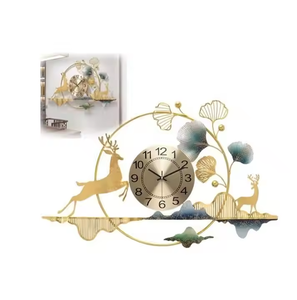 Azora Industries Décoration murale en métal de qualité faite à la main avec horloge murale pour décoration d'horloge murale de salon - Product Image 3