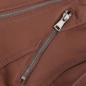 Customized Women's Winter <b>Jacket</b> New Design Fashion Coat with Breathable Canvas Leather Material Cotton Filling for Motorcycling - Product Image 4