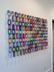 Vase mural Art Déco en chaîne de maillons en résine, décoration d'intérieur pour anniversaire, fait main, élégant - Product Image 4