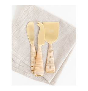 Service à fromage de luxe en acier inoxydable design avec poignée en rotin Ustensile de cuisine pour la maison à prix raisonnable - Product Image 5