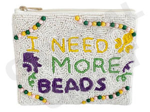 Monedero personalizado con diseño de Mardi Gras, monedero con cuentas de semillas, hermoso monedero, cierre de cremallera, características de accesorios de moda - Product Image 3
