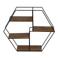 Triangle artisanat présentoir rangement salle de bain étagères étagère en métal métal avec bois rond mur chambre