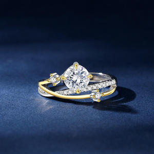 Bague de fiançailles ouverte en argent sterling bicolore Jeulia Meteor Trail - Product Image 5