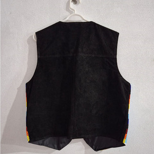 Suave flecos y cuentas vaquero hombres occidental marrón hombres ante cuero chaleco grueso cuero chaleco - Product Image 2