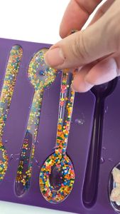 MOLD RESIN VIBRANT HANDMADE 100% Resin Salad Servers Set for Home and Hotel Use Includes <b>Ice</b> Cream Spoon Salad Serving - Product Image 3