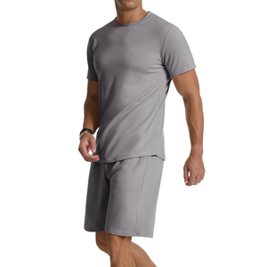 Chándal de verano transpirable al por mayor, ropa informal y cómoda de media manga, chándal de verano de algodón 100% para hombres - Product Image 3