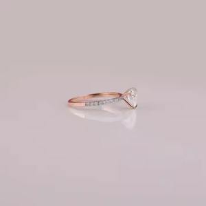 แหวนหมั้นแบบตัดรูปหัวใจดีไซน์หรูหราพร้อมเพชรที่ถูกสร้างในห้องแล็บสีโรสโกลด์14K ใหม่ - Product Image 3