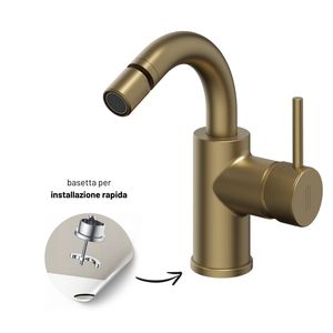 Miscelatore per Bidet a leva singola in oro opaco con decorazioni Jazz con rubinetti efficienti ed eleganti per i rifiuti - Product Image 2