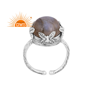 Anillo ajustable de piedras preciosas de labradorita Natural de plata esterlina oxidada más vendido, joyería personalizada para mujer, regalo para ella - Product Image 1