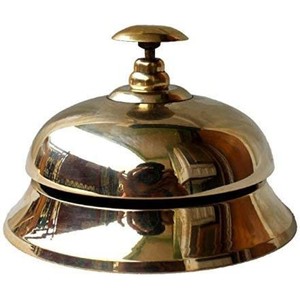 Cloche de comptoir d'hôtel en laiton massif de style victorien cloche de bureau de service ornée pour les hôpitaux de zones de réception de restaurants-métal fabriqué - Product Image 2