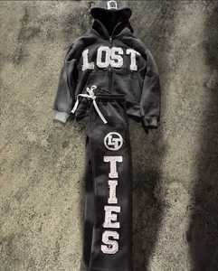 ชุดแทร็กสูทสำหรับผู้ชายผ้าฝ้ายคุณภาพสูงชุดซิปปักลายสำหรับผู้ชายชุดติดตาม - Product Image 5