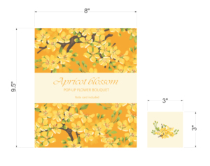 Carte 3D pop-up de haute qualité fabriquée au Vietnam, découpe laser, papier industriel, motif de fleur d'abricot, personnalisation acceptée, SEAPEARLS - Product Image 5