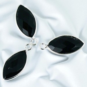 Handmade Wholesale Marquise 8x16 MM Black Onyx Gemstone Bezel <b>Charm</b> <b>Pendant</b> Sterling Silver Wholesale <b>Charm</b> Jewelry - Product Image 1