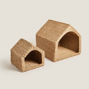 ตะกร้านอนสำหรับสัตว์เลี้ยงผลิตภัณฑ์จากธรรมชาติสำหรับแมวและสุนัขอุปกรณ์เสริมสำหรับสัตว์เลี้ยงแบบหญ้าทะเล - Product Image 3