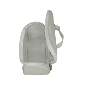 Nueva bolsa de cosméticos de maquillaje personalizada con logotipo personalizado Material de PU Blanco Bolsa de cosméticos de maquillaje de viaje con cremallera hecha en Vietnam - Product Image 6