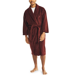 Albornoz esponjoso de temporada completa para mujer, tamaño personalizable, diseño de logotipo sólido, bata larga de invierno de algodón para Spa de terciopelo, logotipo personalizable - Product Image 1