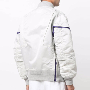 Chaqueta de bombardero ligera para hombre personalizable con su propio logotipo en tela de lona frontal Servicio OEM disponible - Product Image 4