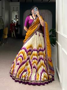 Lahenga choli dupatta vishnu K ดีไซน์อินเดียแขนสั้นทุกฤดูกาลลูกไม้สัมผัสเทคนิคการถัก - Product Image 4