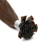 Extensions de cheveux Remy à pointe plate et droite - 100% cheveux humains d'origine éthique, colle à la kératine italienne, 50 mèches par paquet