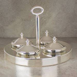 Elegant Gold Plated Dry Fruit Server Snack Tray Decorative Nut Bowl with handle - Product Image 1