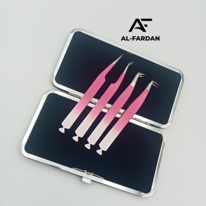 แหนบขนตาญี่ปุ่นแบบเส้นใยสูงสำหรับมืออาชีพแหนบขนตาสีขาวสีชมพูออมเบร - Product Image 1