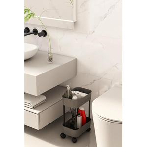 Mobile da bagno multiuso a 2 piani, Organizer per lavandino, Organizer da banco con ruote-