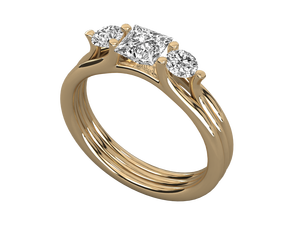 Anillo de Compromiso de Diamante Cultivado en Laboratorio con Baño de Oro de 14K y Platino/Plata de Luster Jewelry para Ella con Certificación IGI - Product Image 6