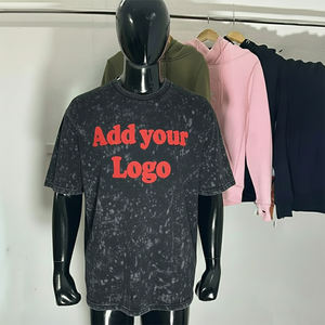 T-shirts pour hommes en coton mélangé de haute qualité, surdimensionnés, lourds, avec impression numérique, broderie, séchage rapide, anti-boulochage, écologiques - Product Image 1