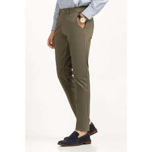 Pantalones Chinos Aviator Color Caqui, 100% Algodón, Tela Oxford, Corte Recto, Estilo Formal, con Cierres de Cremallera y Logotipo Personalizado, MN-TRC-SS25-019 - Product Image 5