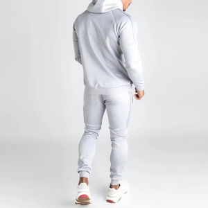 ชุดวอร์มผ้าฝ้ายไซส์ใหญ่พิเศษสำหรับฤดูหนาว แบบมีซิปและกางเกงจ็อกเกอร์ผ้าฟลีซ เหมาะสำหรับการฝึกซ้อมกีฬา - Product Image 2