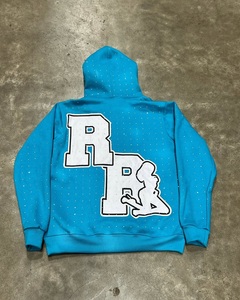 <b>Mens</b> Custom Graphic <b>Hoodie</b> Oversized Streetwear Boxy Fit Fleece Hooded Sweatshirt Hip Hop Full Zip P Logo Jacket 2025 - Product Image 2