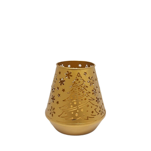 Nouvelle bougie en métal de taille moyenne de forme ronde en couleur dorée pour la maison et le décor de table de mariage personnalisé - Product Image 3