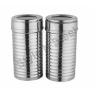 Juego de 2 uds de botes de acero inoxidable, contenedores herméticos para almacenamiento de alimentos, cuboide, Juego de 2 uds de tarros de almacenamiento de acero inoxidable - Product Image 2