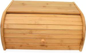 Natural Bamboo Roll Top Bread <b>Box</b> Kitchen for Countertop Food <b>Storage</b>, <b>Large</b>, NO ASSEMBLY REQUIRED - Product Image 5